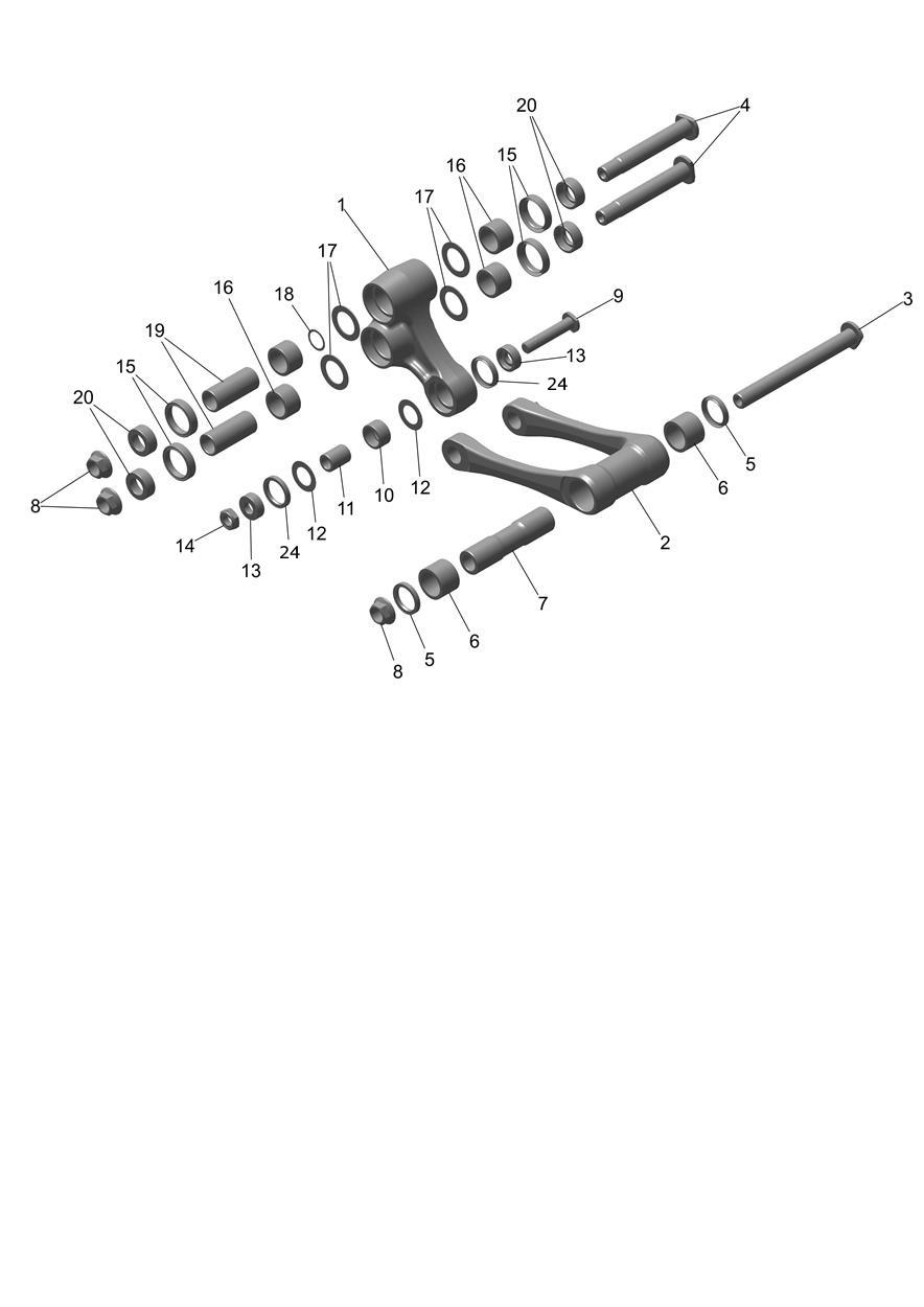 Exploded parts diagram — Linkage, Triumph TF 250-X