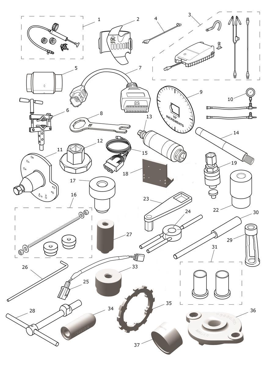 Exploded parts diagram — Service Tools, Triumph TF 450-RC Edition
