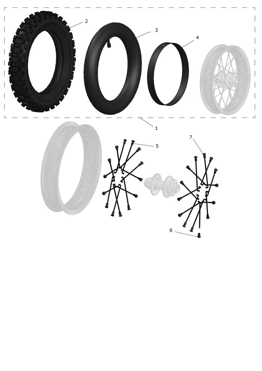 Exploded parts diagram — Front Wheel, Triumph OSET MX-10