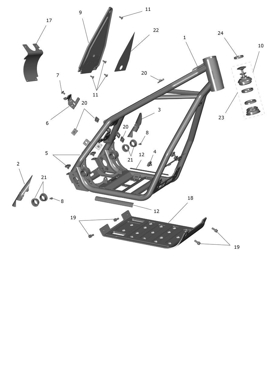 Exploded parts diagram — Main Frame Assembly, Triumph TXP-20