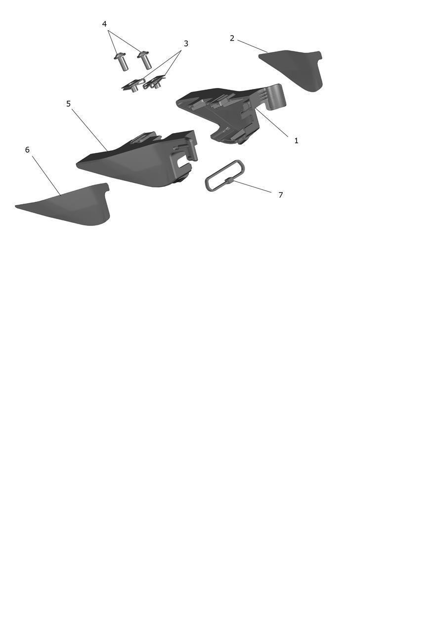 Exploded parts diagram — Side panels, Triumph TXP-20