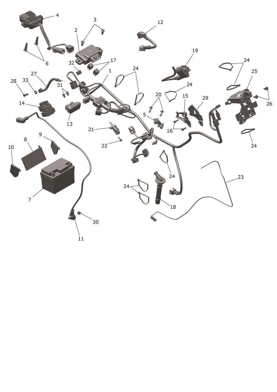 Exploded parts diagram — Electrical System, Triumph TF 250-X