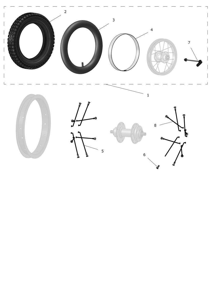 Exploded parts diagram — Front Wheel, Triumph OSET 12.5 Racing