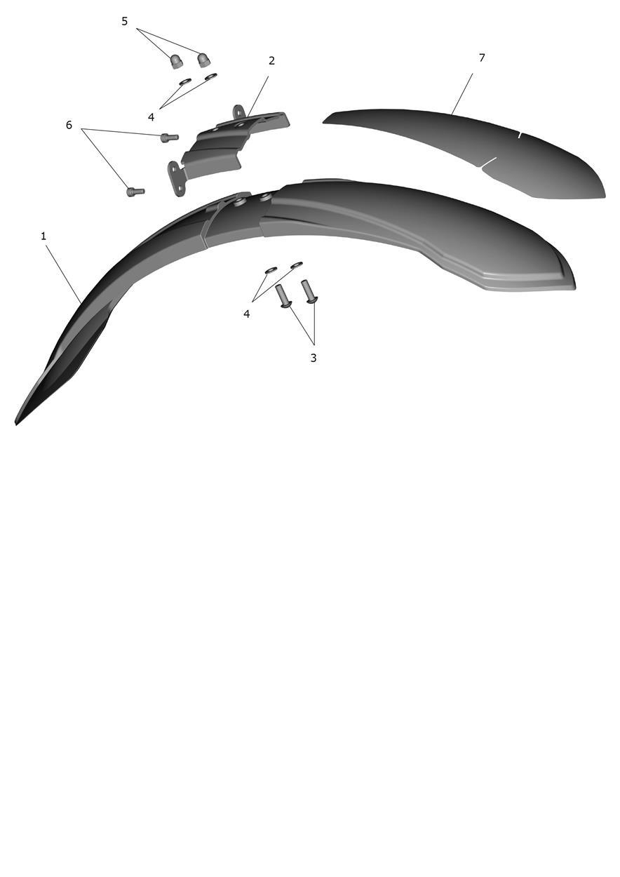 Exploded parts diagram — Front Mudguard, Triumph OSET TXP-20