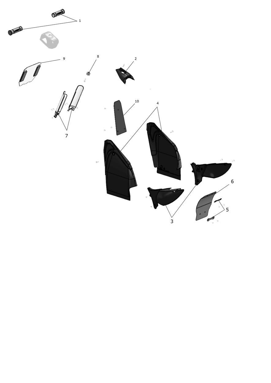 Exploded parts diagram — Side panels, Triumph OSET MX-10
