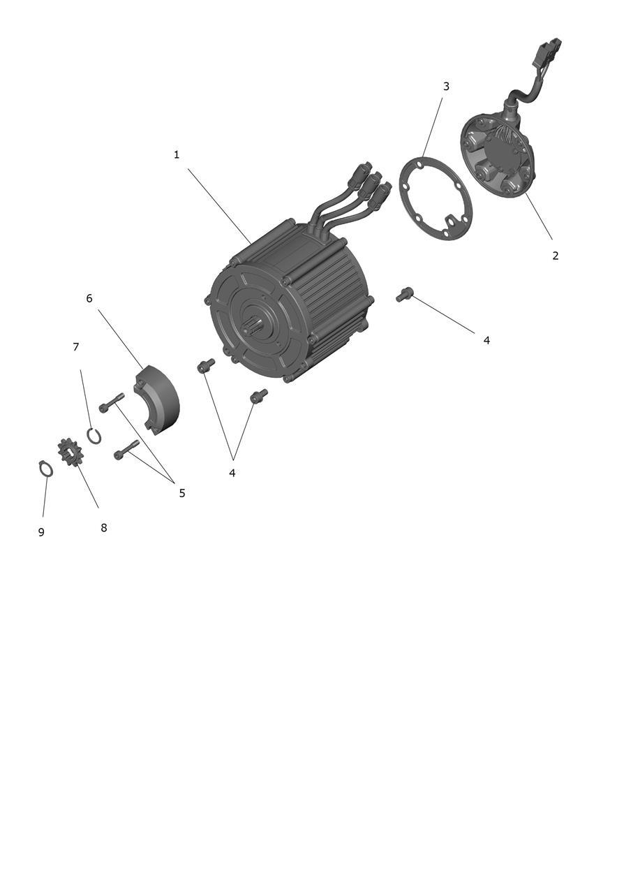 Exploded parts diagram — Motor, Triumph OSET TXP-24