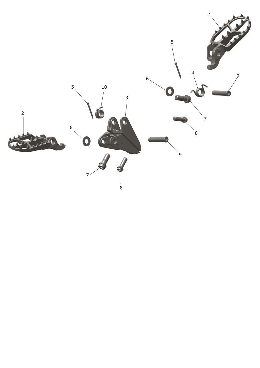 Exploded parts diagram — Foot Controls, Triumph TF 250-E