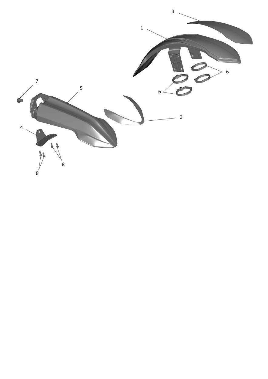 Exploded parts diagram — Front Mudguard, Triumph TXP-12