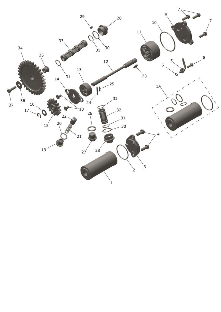 Exploded parts diagram — Lubrication System, Triumph TF 450-X