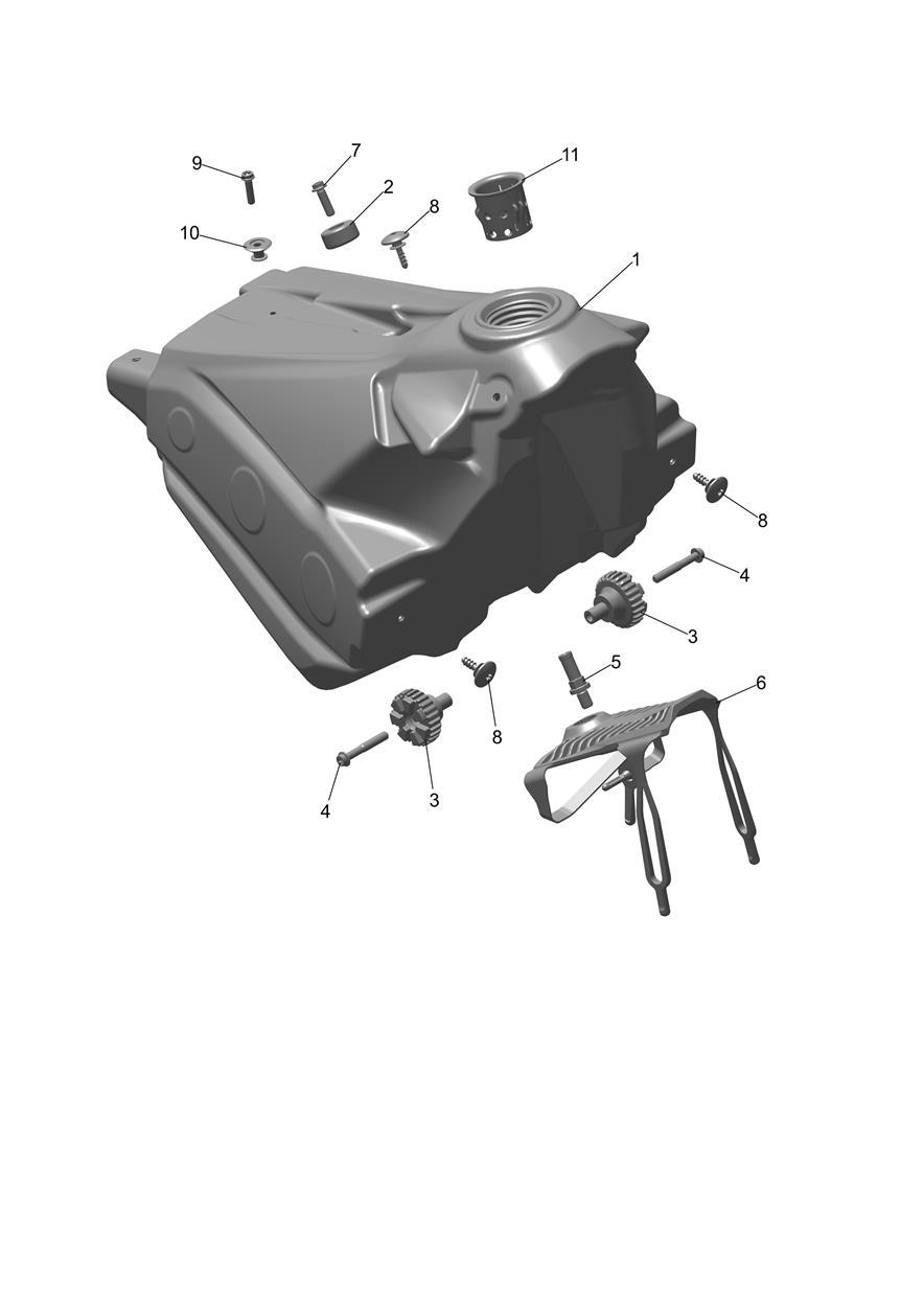 Exploded parts diagram — Fuel Tank, Triumph TF 450-C