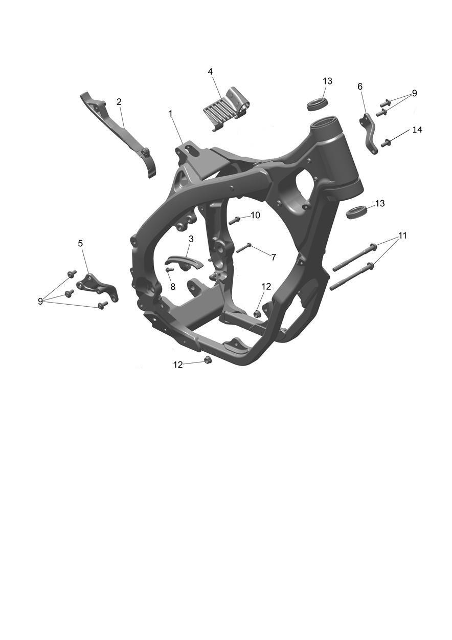 Exploded parts diagram — Main Frame Assembly, Triumph TF 250-C