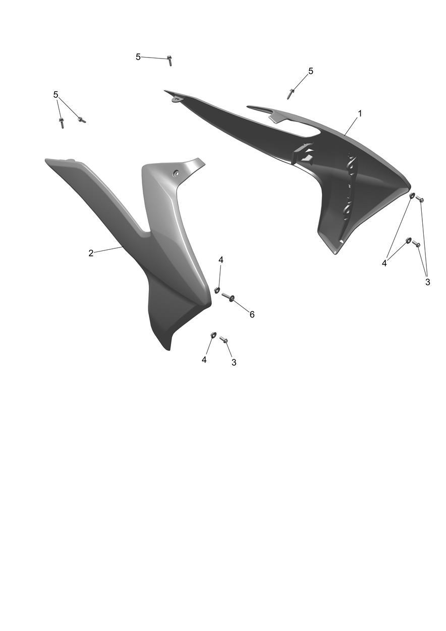 Exploded parts diagram — Side Panels, Triumph TF 250-E
