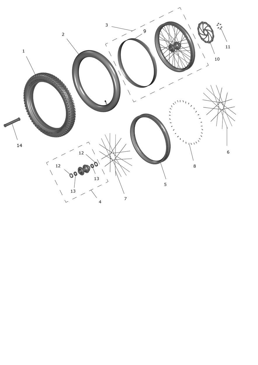 Exploded parts diagram — Front Wheel, Triumph OSET TXP-24