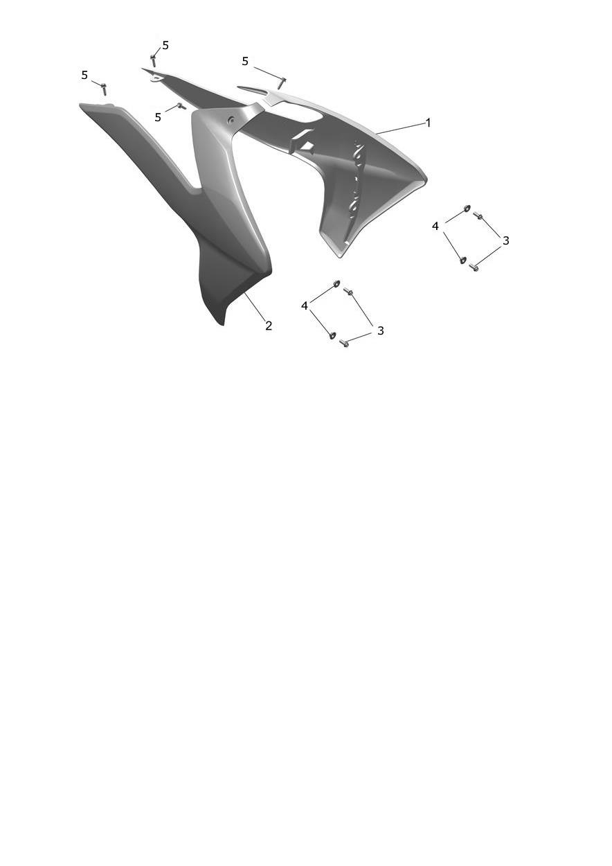 Exploded parts diagram — Side Panels, Triumph TF 250-X