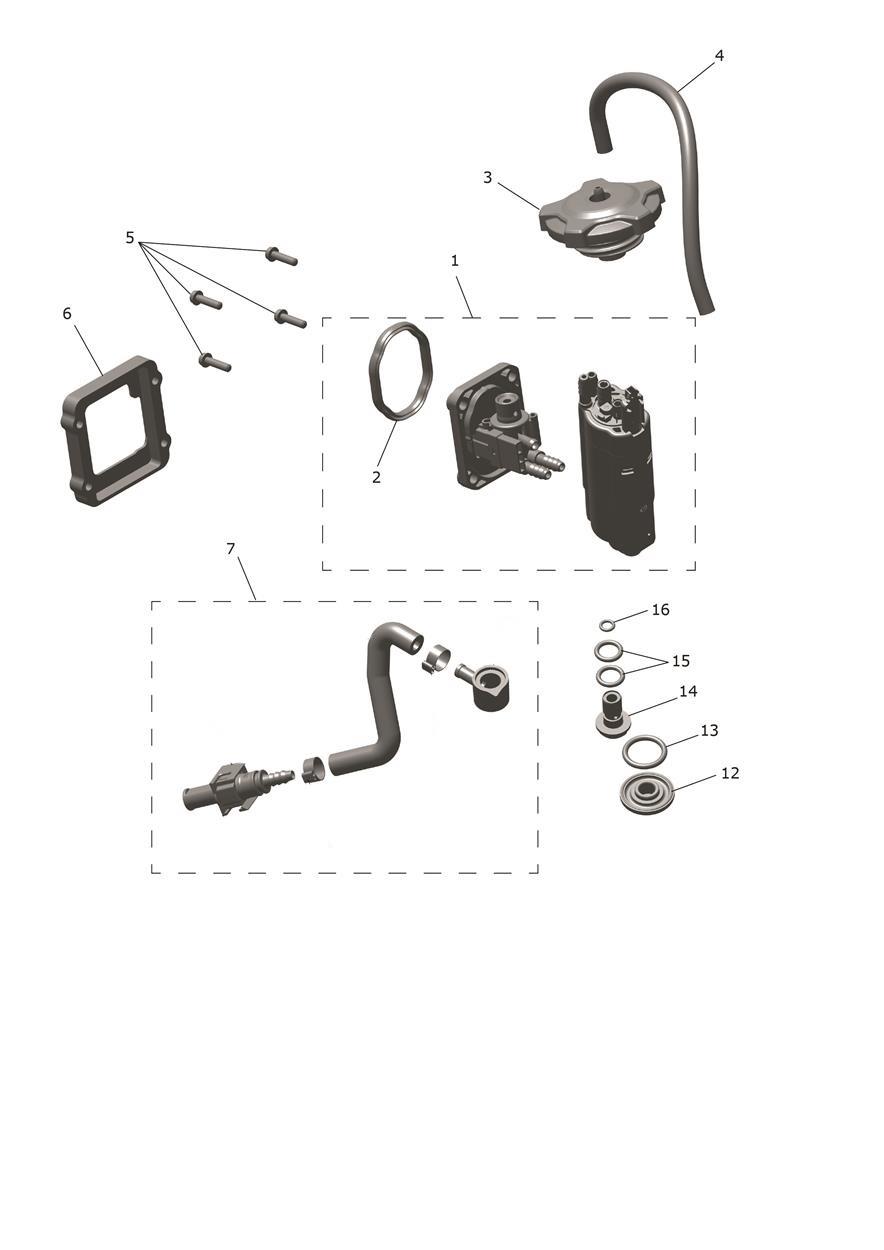 Exploded parts diagram — Fuel Pump, Triumph TF 250-C