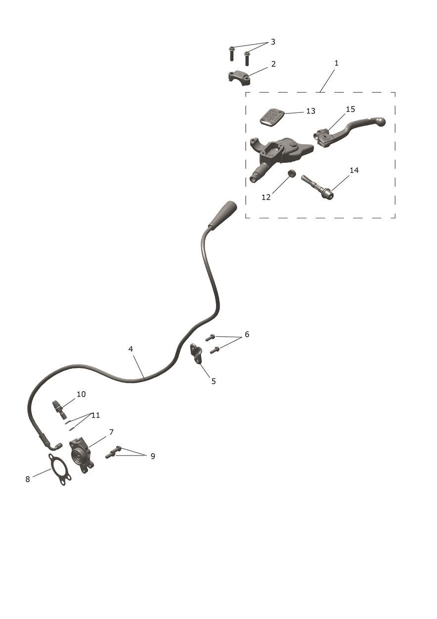 Exploded parts diagram — Clutch Controls, Triumph TF 450-RC Edition