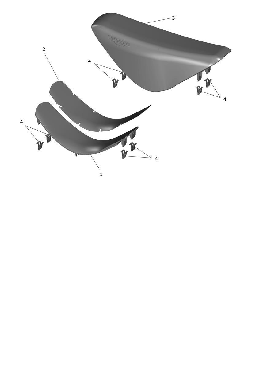 Exploded parts diagram — Seat - Trials, Triumph TXP-16