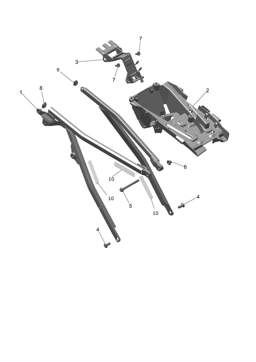 Exploded parts diagram — Rear Subframe, Triumph TF 250-C