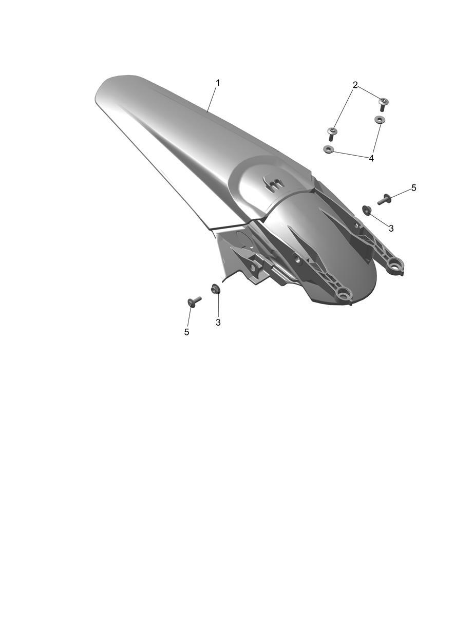 Exploded parts diagram — Rear Mudguard, Triumph TF 450-RC Edition