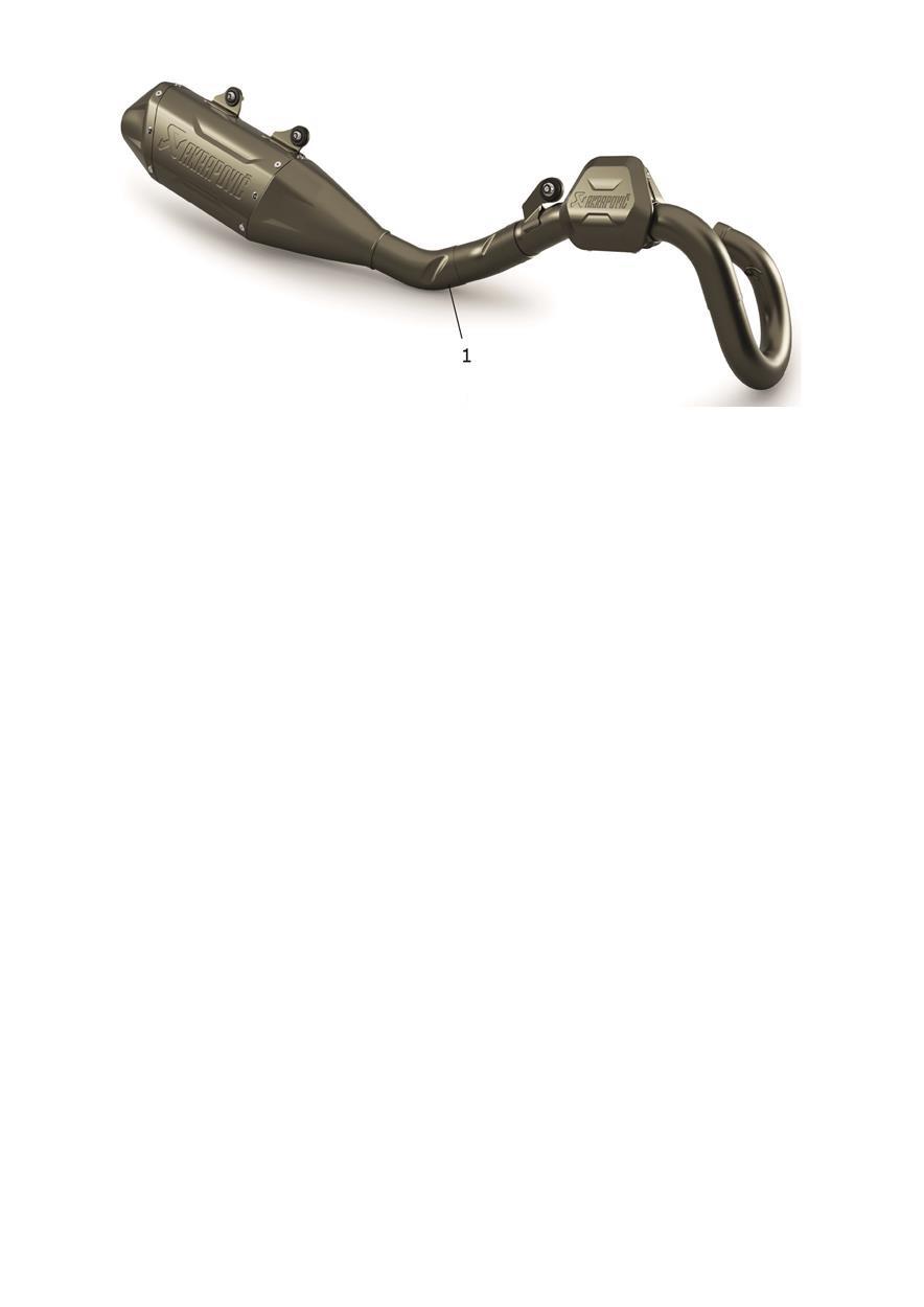 Exploded parts diagram — Akrapovic Exhaust, Silencer, Triumph TF 450-C