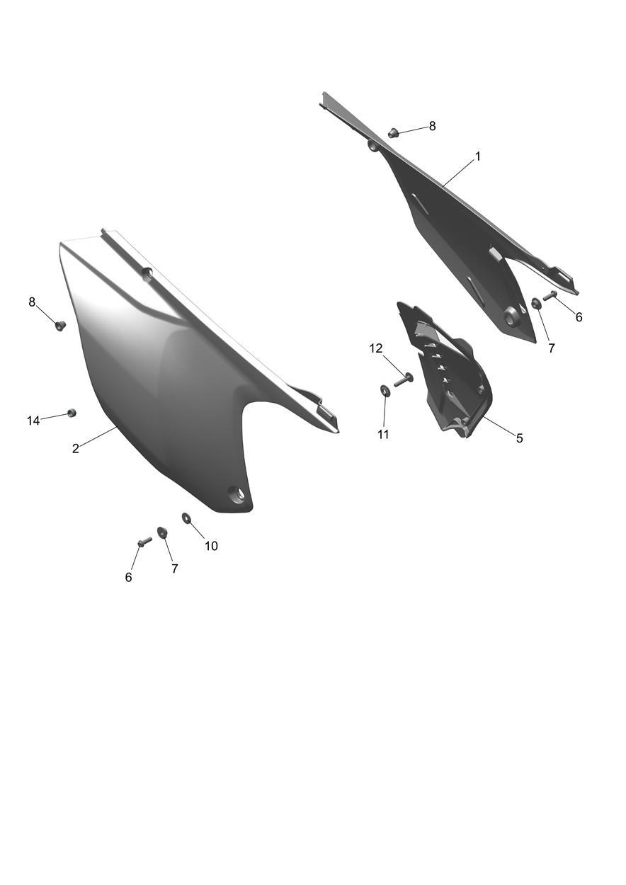 Exploded parts diagram — Rear Bodywork, Triumph TF 450-C