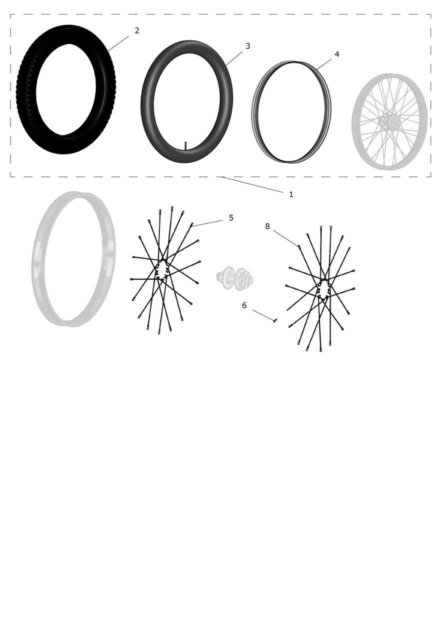 Exploded parts diagram — Front Wheel, Triumph OSET 20.0 Racing MkII Li-Ion