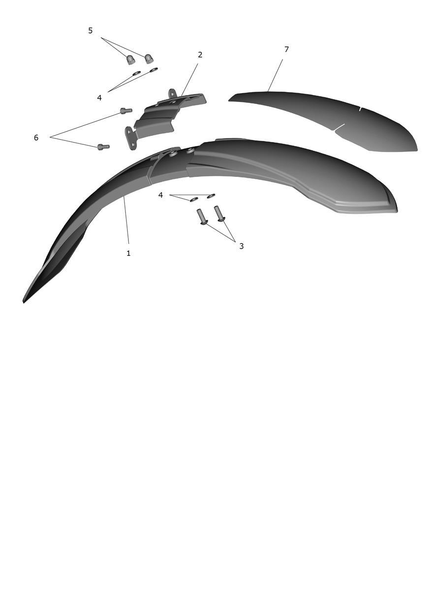 Exploded parts diagram — Front Mudguard, Triumph OSET TXP-24