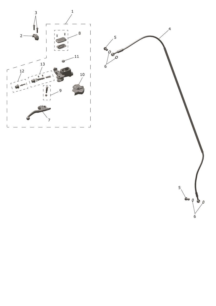 Exploded parts diagram — Front Master Cylinder, Triumph TF 450-RC Edition