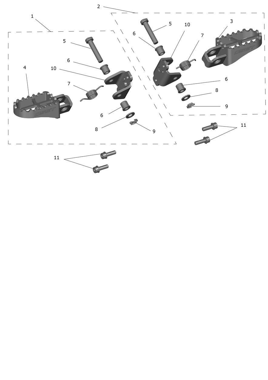Exploded parts diagram — Foot Controls, Triumph OSET TXP-24