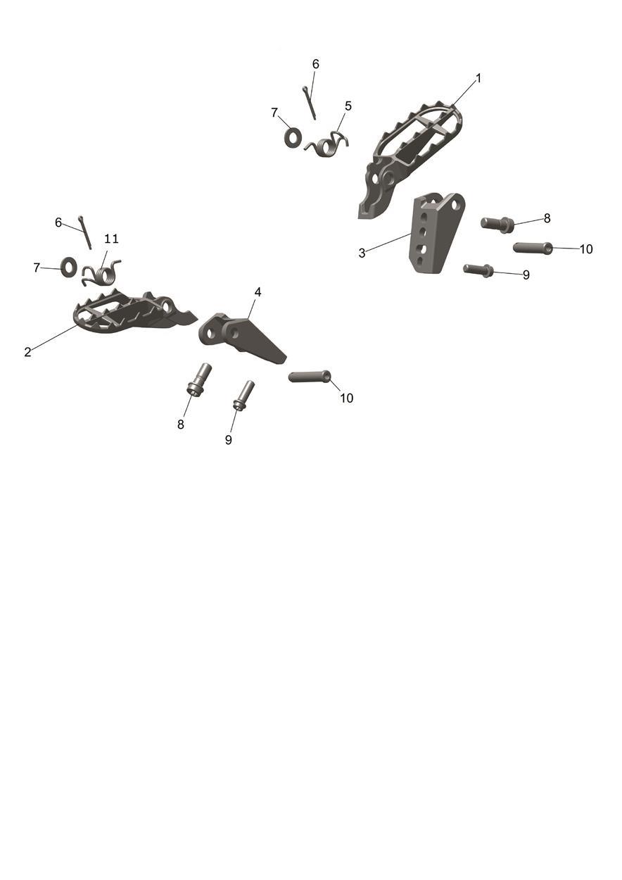 Exploded parts diagram — Foot Controls, Triumph TF 450-E
