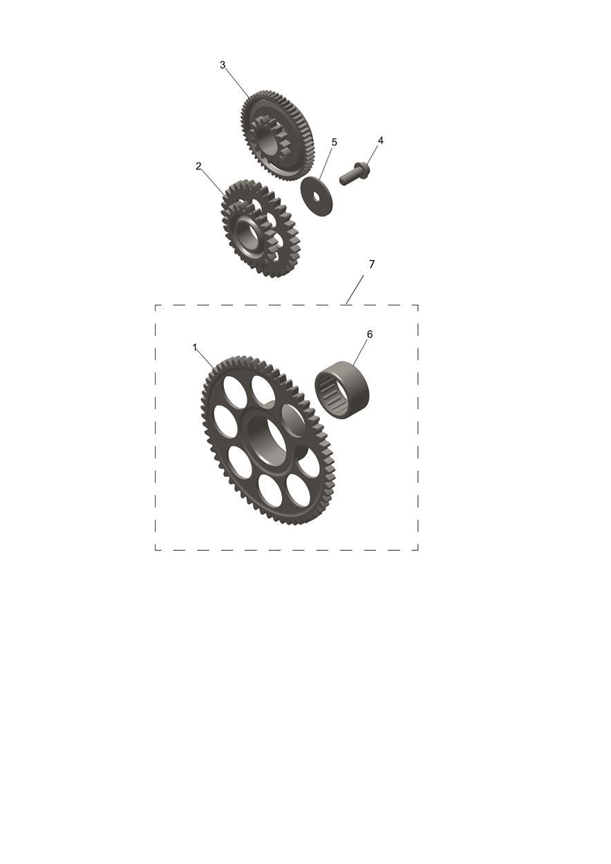 Exploded parts diagram — Starter Drive Gears, Triumph TF 250-E