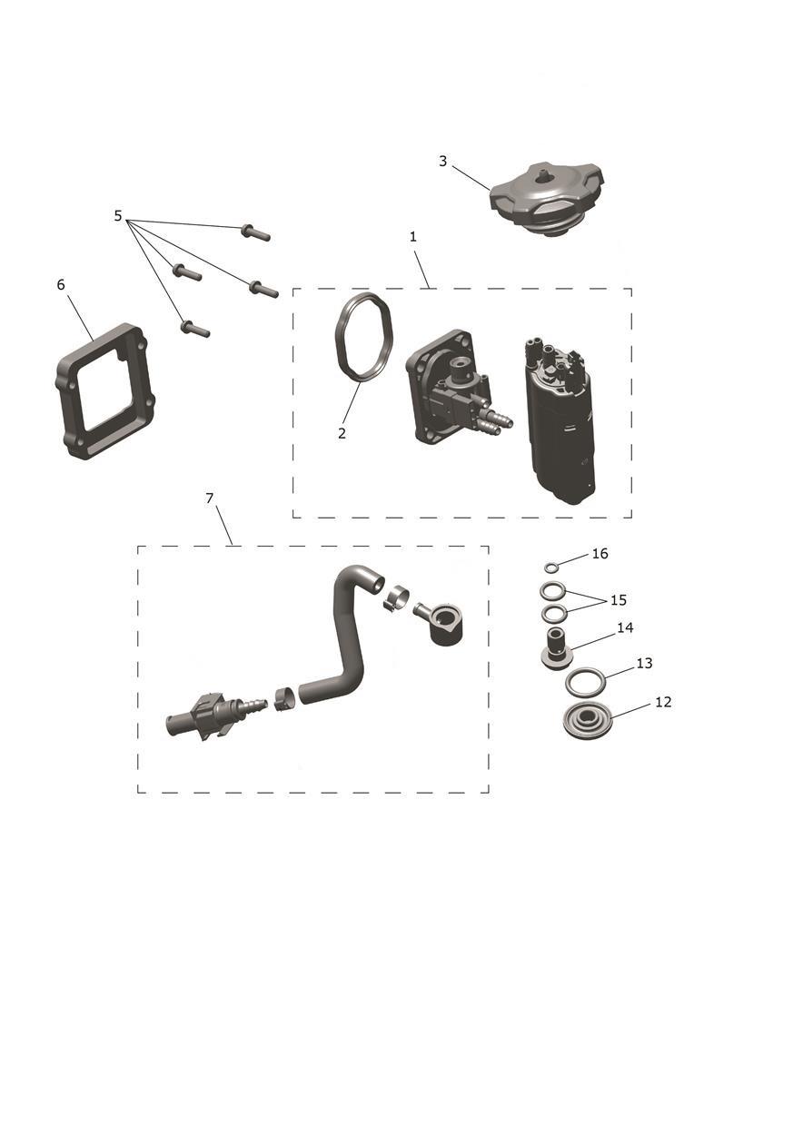 Exploded parts diagram — Fuel Pump, Triumph TF 250-E