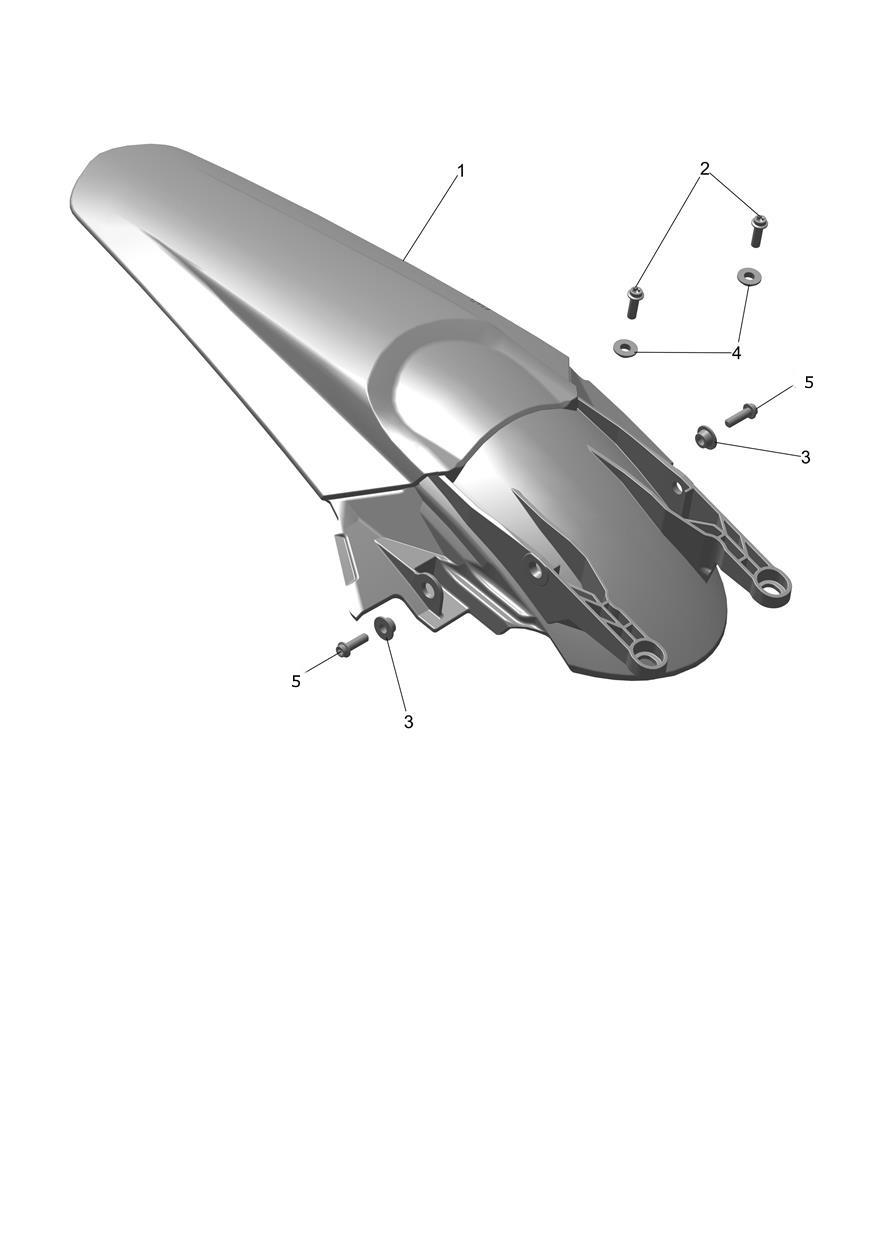 Exploded parts diagram — Rear Mudguard, Triumph TF 250-C