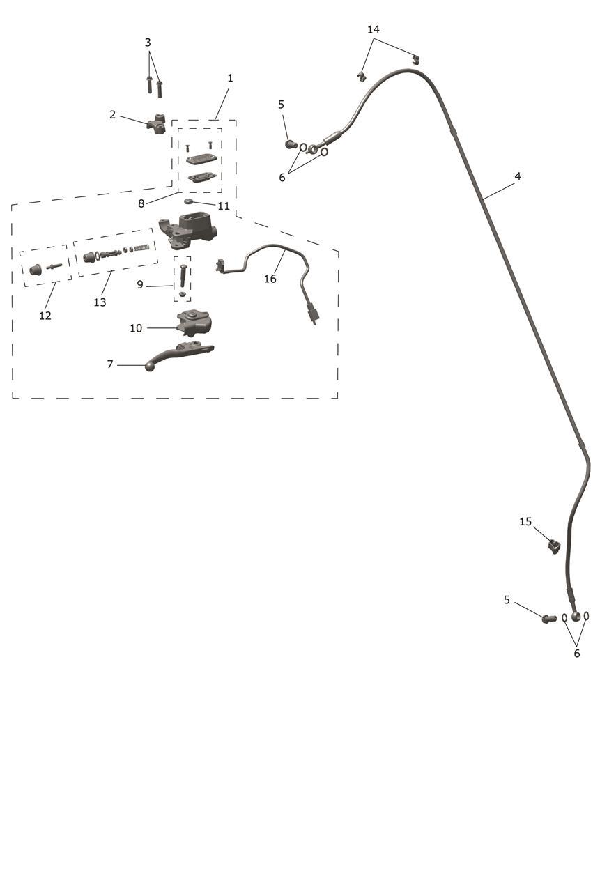 Exploded parts diagram — Front Master Cylinder, Triumph TF 250-E