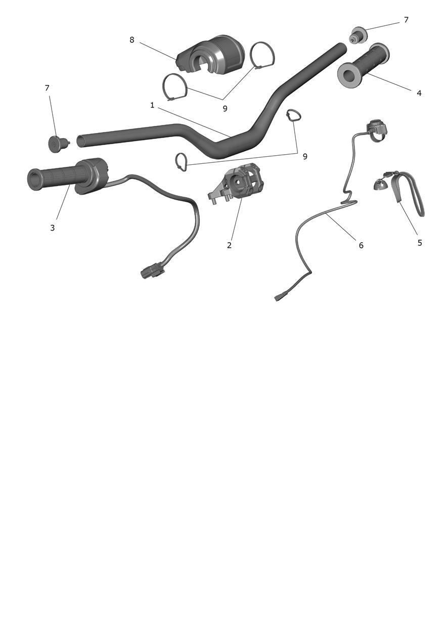 Exploded parts diagram — Handlebars and Switches, Triumph OSET TXP-20