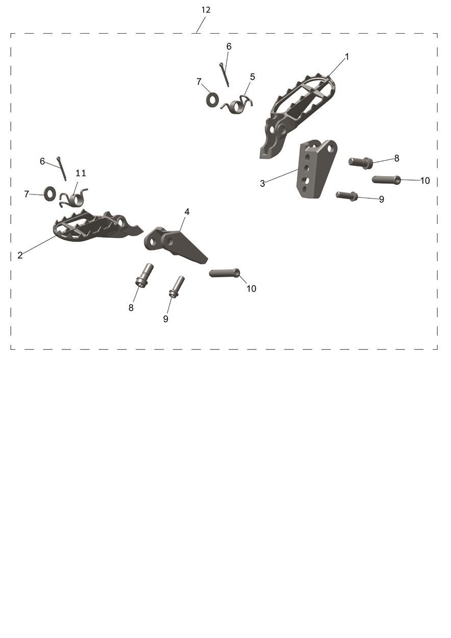 Exploded parts diagram — Foot Controls, Triumph TF 250-X
