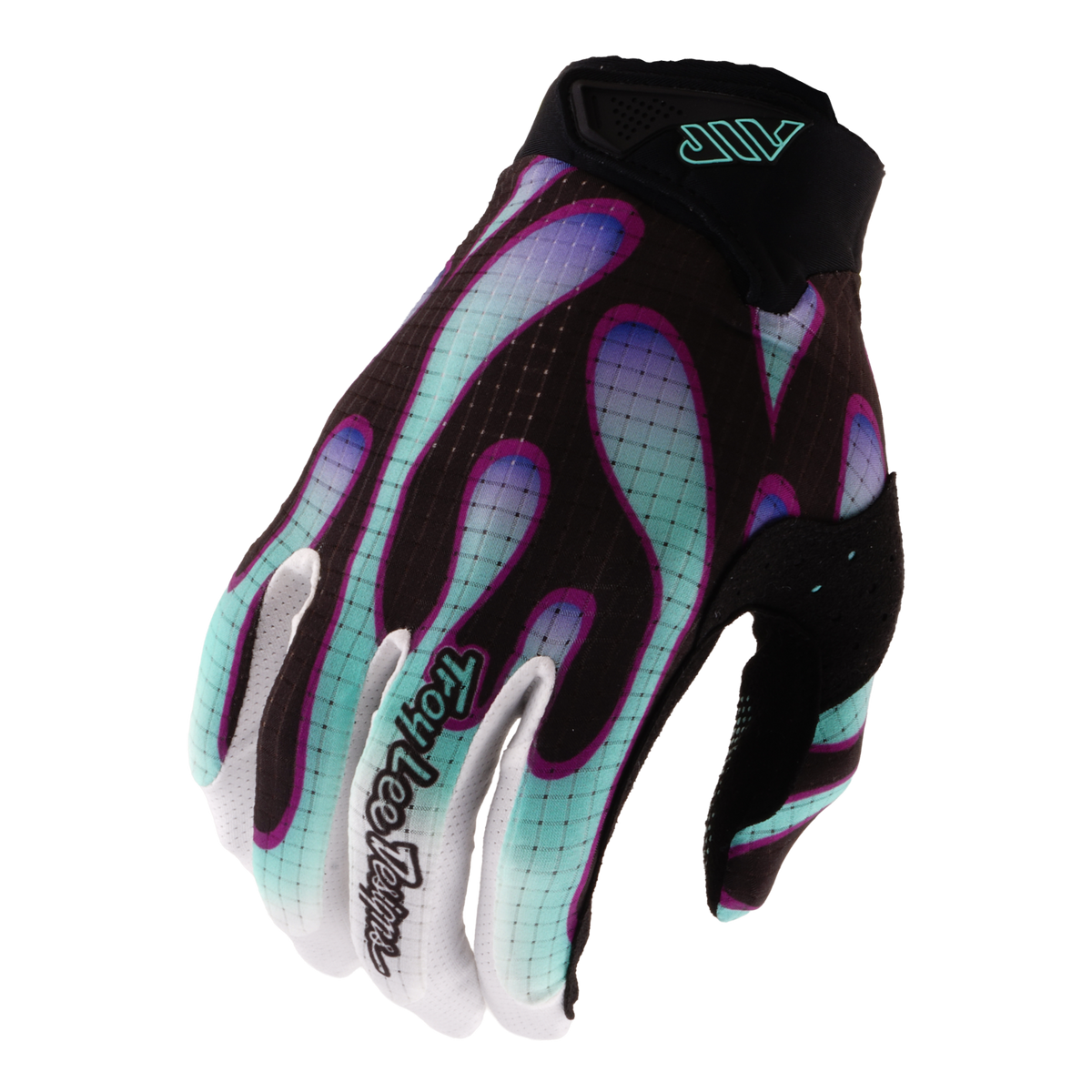 Youth Air Glove Overspray Black / Real Teal